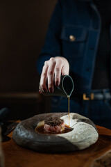 Food being served in luxurious ancient background