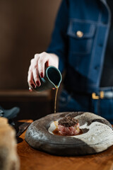 Food being served in luxurious ancient background