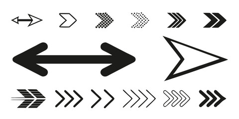 arrow graphic elements in black icon set