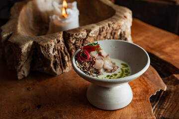 Food being served in luxurious ancient background