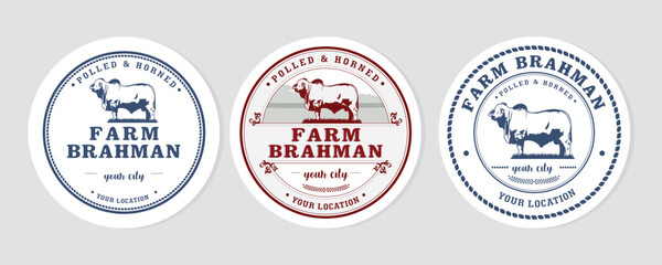 Obraz premium Modern badge cow and farm logo. Vector illustration