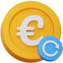 3D Render Euro Currency Exchange Coin