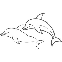 Obraz premium dolphin outline for coloring pages 