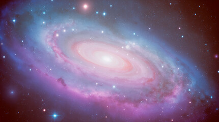 Dreamy cosmic nebula background in deep purple and blue hues