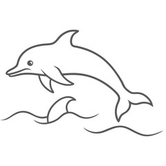 dolphin outline for coloring pages 