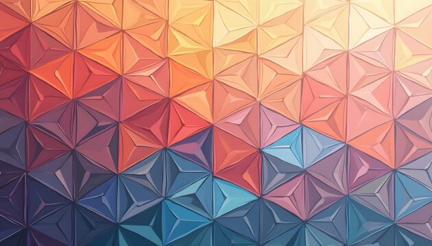 Vector Background With Multicolored Triangle Motion - Powered by Adobe