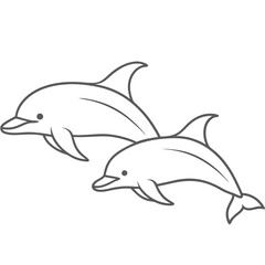 Fototapeta premium dolphin outline for coloring pages 