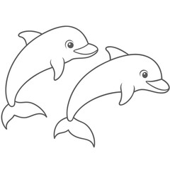 Obraz premium dolphin outline for coloring pages 
