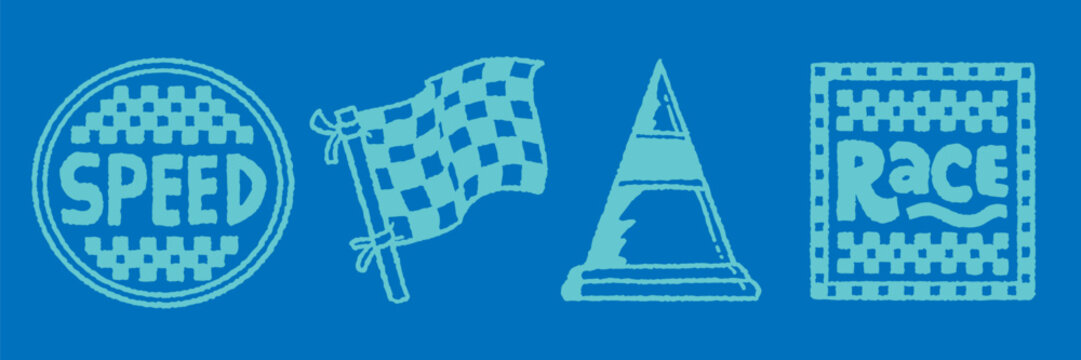 badge logo race speed flag racer drawing 