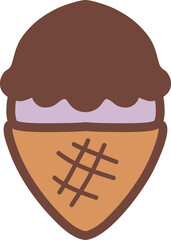 Chocolate And Purple Ice Cream Cone Illustration