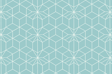 Fototapeta premium Geometric pattern background with teal and white lines