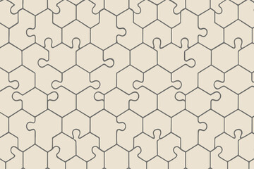 Interlocking hexagonal puzzle pieces forming a repeating pattern