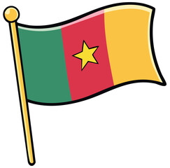 Cameroon country flag showing green red yellow and star emblem

