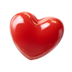 Fototapeta premium Red heart object, in a dark background, for valentine or love project use