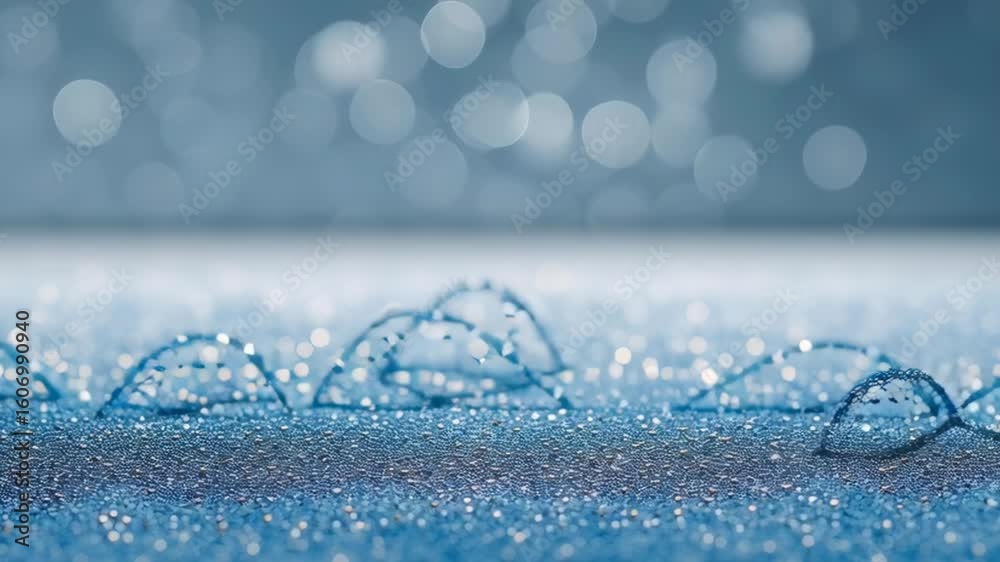 Poster sparkling blue background with bokeh effect and textured surface for abstract art usage