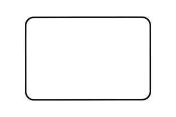 Blank rounded rectangle border isolated on white background