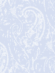 Paisley seamless vector pattern in traditional Oriental style. Decorated with flowers, leaves, and fantasy elements, for fabric, textile and wallpaper covers