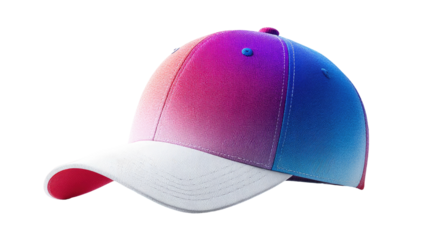 Vibrant baseball cap with a gradient color scheme