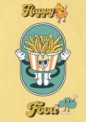 POSTER HAPPY FOOD VITAGE