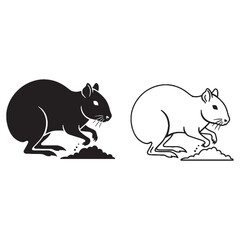 The Agouti Outline Set - Fast Runner - Rodent Form - Agouti silhouette - Agouti lineart - Agouti vector - vector set of Agouti

