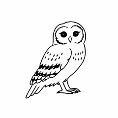 Vector art of a cute owl illustration isolated on a white background