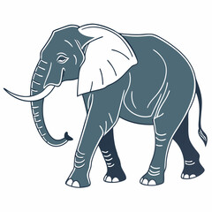 Fototapeta premium Vector art of a stylized illustration of a large gray elephant