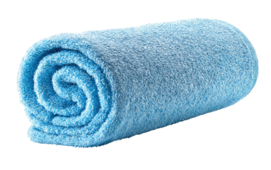 Rolled light-blue towel