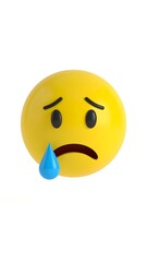 Fototapeta premium Sad emoticon, teardrop