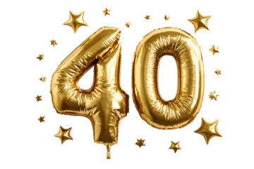 Gold 40th Birthday Balloons