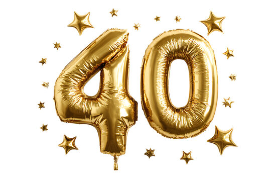 Gold 40th Birthday Balloons