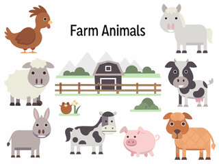 set of farm animals