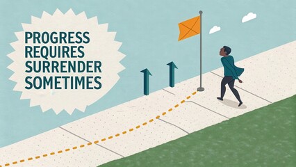 Obraz premium Progress Requires Surrender Sometimes Illustration for Motivation