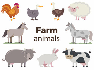 farm animals collection vector