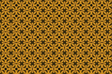 Ornamental Orange and Black Seamless Tiled Pattern