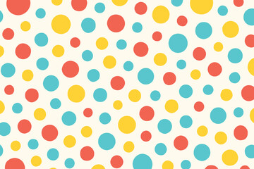 Bright colorful polka dot pattern seamless fun cheerful background