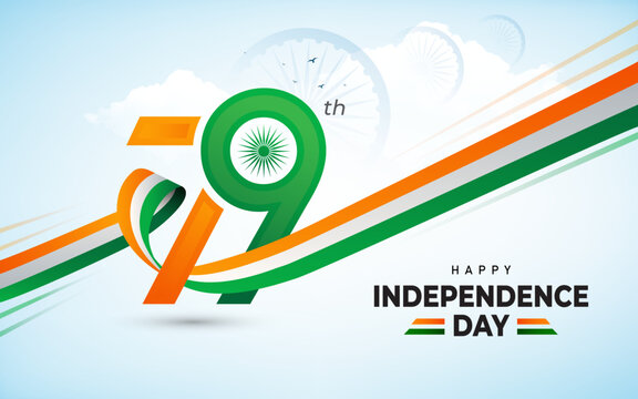 79th Happy Indian Independence Day Celebration Banner Template Design vector illustration	