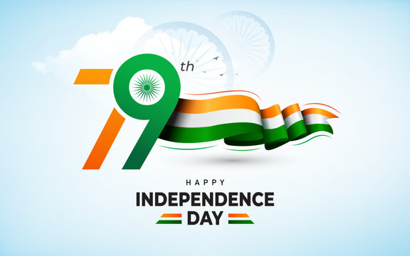 79th Happy Indian Independence Day Celebration Banner Template Design vector illustration	