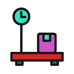 Box on a freight scale