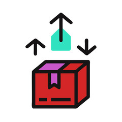 open box with thee arrows 