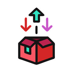 open box with arrows 