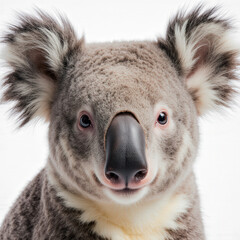 Captivating Koala: A charming close-up shot of a cuddly koala bear, showcasing its soft, gray fur and endearing expression.