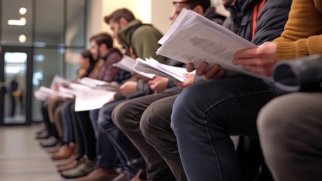 Job Seekers Waiting Room Papers.