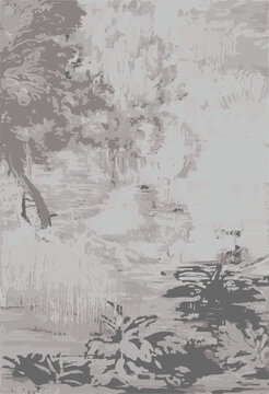 Vector Tie Dye Seamless Pattern. Ikat Ethnic Texture. Psychedelic Geo Pattern. Green Tonal Design. Graphic Background. Chocolate Tie Dye Batik. Watercolor Tile pattern. Faded Colors.