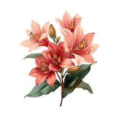 bouquet of lilies isolated