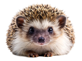 Obraz premium cute hedgehog close up view isolated on white background PNG, AI GENERATED