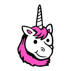 Unicorn Smile Cute Pretty Friendly Cartoon Horse