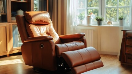 Brown recliner in a living room