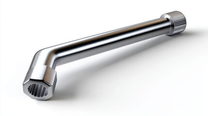 Hex key on white background with soft shadow, angled to show its grip design 