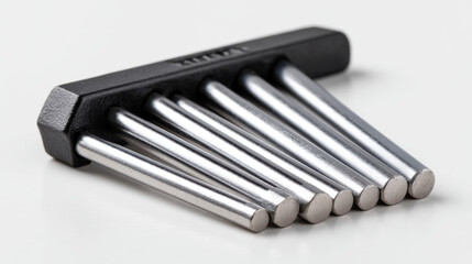 Hex key set with various sizes isolated on white background 