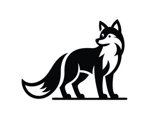 Elegant Standing Fox Silhouette Vector Design